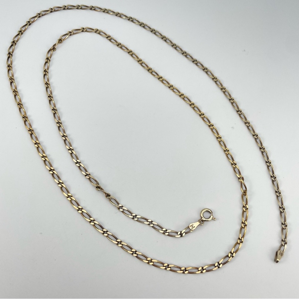 Beautiful Sterling Silver Italy Milor Figaro Chain Necklace 30” Long